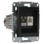 Розетка RJ45 + RJ12 5eUTP двойная без рамки антрацит Asfora, EPH4900171