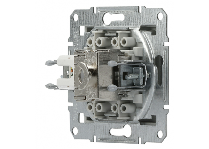 Розетка RJ45 + RJ12 5eUTP двойная без рамки антрацит Asfora, EPH4900171