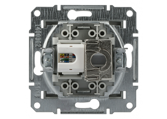 Розетка RJ45 + RJ12 5eUTP двойная без рамки антрацит Asfora, EPH4900171
