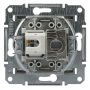 Розетка RJ45 + RJ12 5eUTP двойная без рамки антрацит Asfora, EPH4900171