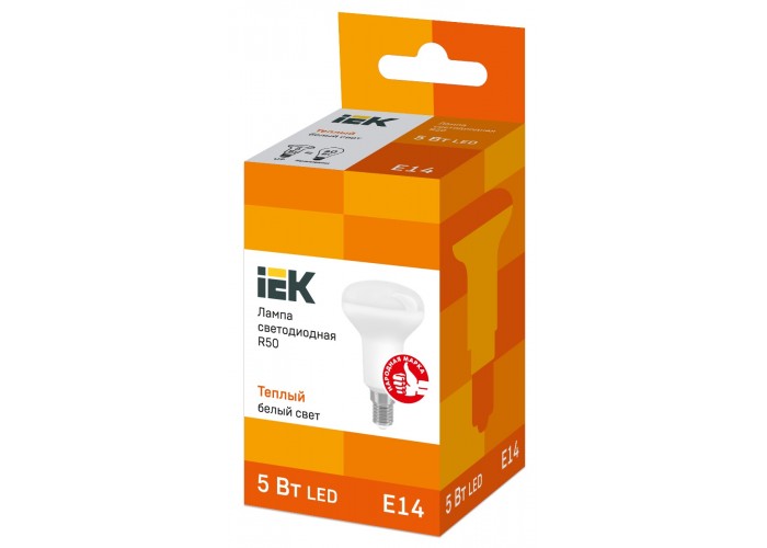 Светодиодная лампочка ECO R50 5Вт 3000К 230В E14, IEK
