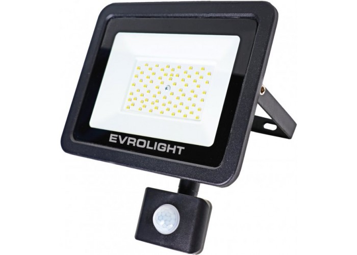 Світлодіодний прожектор Evrolight FM-01D-50 50Вт 6400К з датчиком руху (57051)