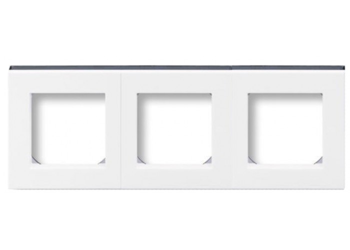 Тримісна рамка ABB Levit 3901H-A05030 01 (білий/білий лід)