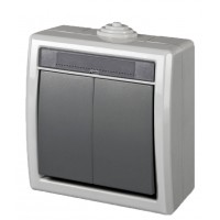 Вимикач накладної 2-кл. сірий Elektro-Plast Aquant IP55
