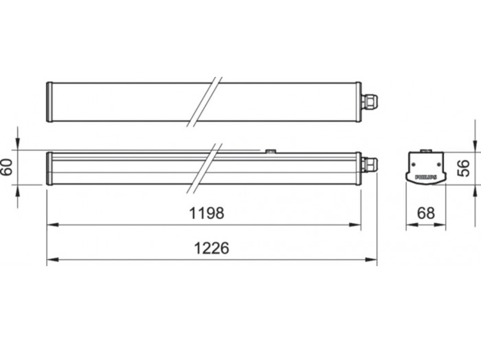 Вологозахищений світильник Philips 911401853897 Signify 40Вт WT066C 1200мм 230В 4000К