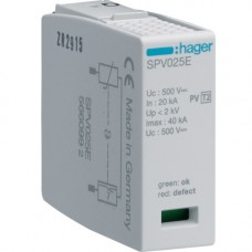 Вставний модуль Hager SPV025E на 1-полюс для розрядника SPV325 клас 2/C/T2 25кА Up <=4кВ