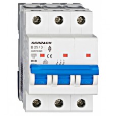 Автоматичний вимикач 25А 3P 6кА х-ка B, Schrack