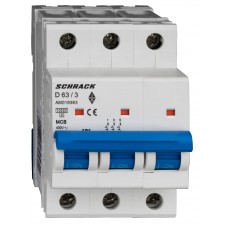 Автоматичний вимикач Schrack AM019363 10кА 63А 3P х-ка D