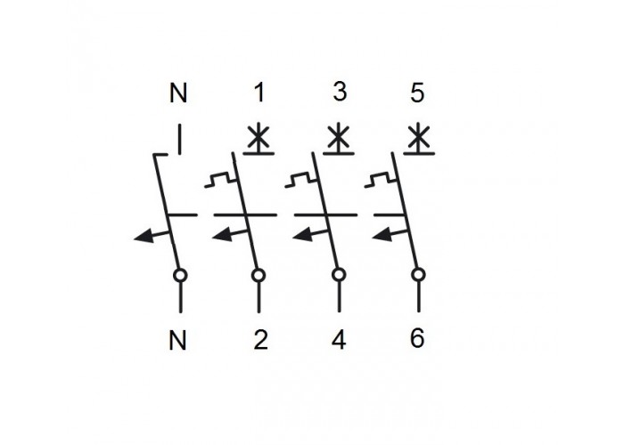 Автоматичний вимикач Schrack AM617840 6кА 40А 3P+N C