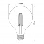 Димерна філаментна лампа Videx Filament G125FAD E27 7Вт 2200K (VL-G125FAD-07272) бронза
