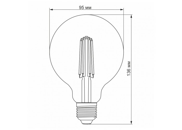Диммована філаментна лампа Videx Filament G95FD E27 7Вт 4100K (VL-G95FD-07274)