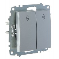 Двоклавішний прохідний вимикач ABB Cosmo 619-011000-211 (алюміній)