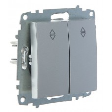 Двоклавішний прохідний вимикач ABB Cosmo 619-011000-211 (алюміній)