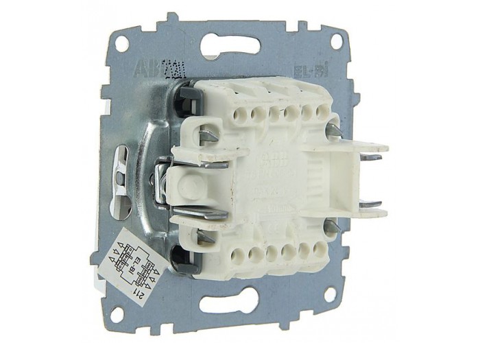 Двоклавішний прохідний вимикач ABB Cosmo 619-011000-211 (алюміній)