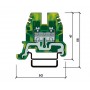 Жовто-зелена клема заземлення Schrack IK122002 тип TEO.2 2,5 мм²