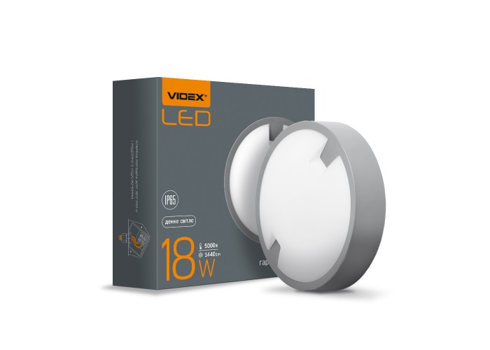 Круглий LED світильник Videx 18Вт 5000K IP65 (VL-BH12R-185)