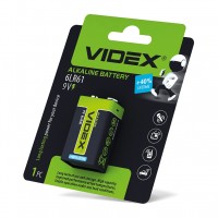 Лужна батарея Videx 6LR61 крона (6LR61/9V/B) 1 шт