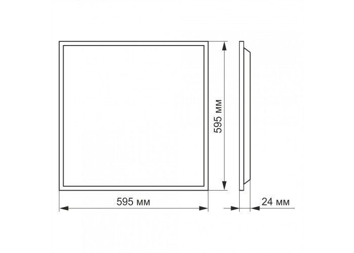 Матова LED панель Videx 48Вт 4100K (VL-Pb484W(2)) 2шт в упаковці