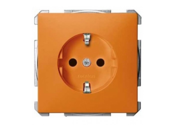 Механизм розетки SCHUKO с заслонками оранж. 16А Merten, MTN2300-4002