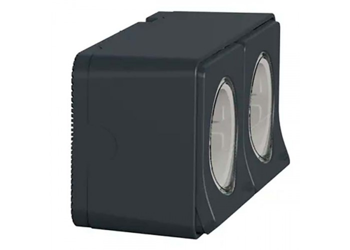 Накладна 2-місна розетка Schneider Electric MUR36029 із з/к та шторками IP55 (антрацит)