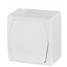 Накладна розетка з кришкою біла Elektro-Plast Hermes-2 IP44, 1024-00
