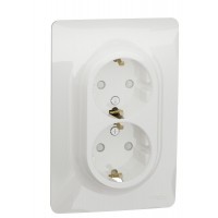 Подвійна розетка Schneider Electric NU206718 (гвинтовий затискач) (алюміній)