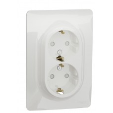 Подвійна розетка Schneider Electric NU206718 (гвинтовий затискач) (алюміній)