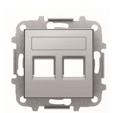 Подвійна центральна плата комунікаційної розетки ABB Sky 2CLA851820A1401 8518.2 AI (сталь)