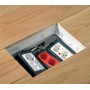 Тройная розетка Schneider Electric Altira ALB45264 с заземлением и со шторками (красная)