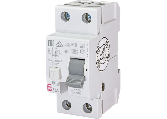 УЗО ETI 002062524 EFI-2 63/0.03 тип A (10kA)