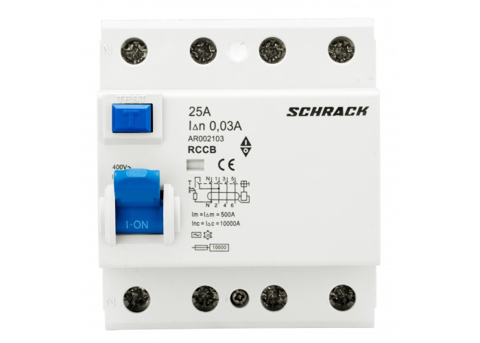 ПЗВ Schrack AR002103 10кА 25А 30мА 4P тип AC