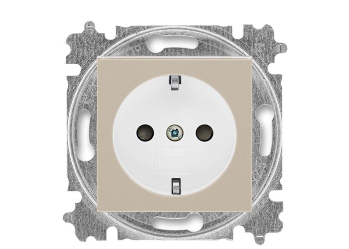 Розетка ABB Levit 5520H-A03457 18 зі шторками (макіято/білий)