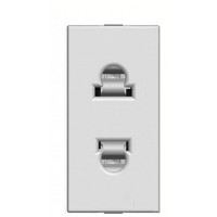 Розетка ABB Zenit 2CLA213500N1301 N2135 PL 1М (срібло)