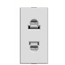 Розетка ABB Zenit 2CLA213500N1301 N2135 PL 1М (срібло)