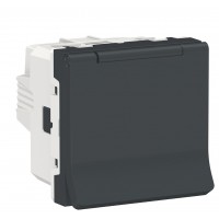 Розетка Schneider Electric NU303754TA (гвинтовий затискач) 16А (антрацит)