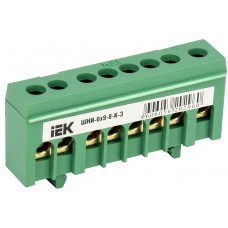 Шина PE «земля» IEK YNN10-69-8KD-K06 у корпусному ізоляторі на DIN-рейку ШНІ-6х9-8-К-З