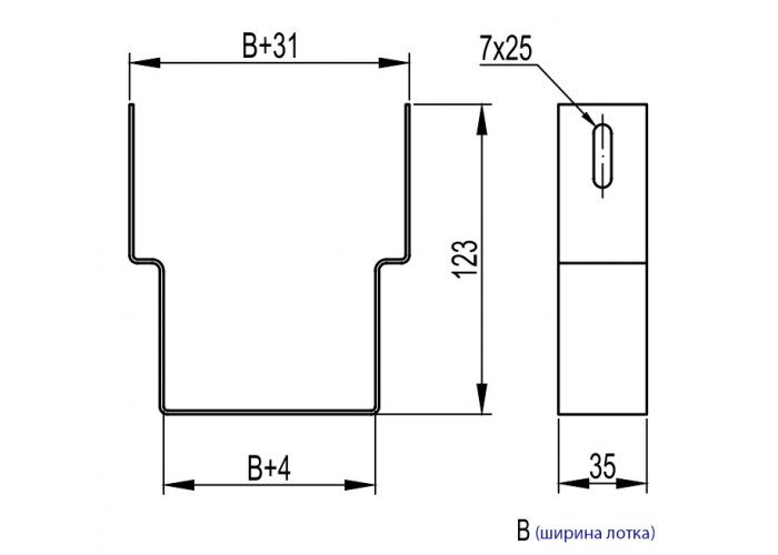 Скоба для підвішування DKC BMS1030 STS 300 (низ)
