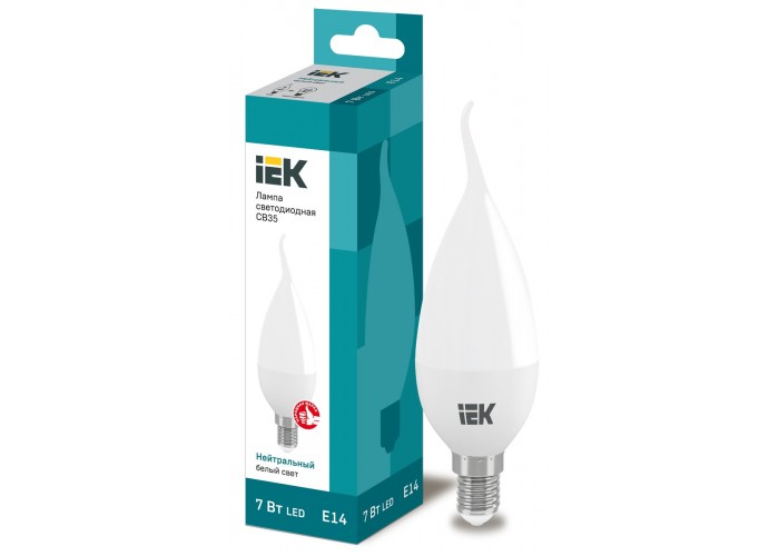 Светодиодная лампа IEK ECO C35 7Вт 630Лм 4000К