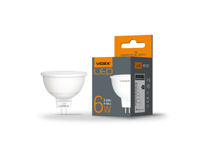 Світлодіодна лампа Videx MR16e GU5.3 6Вт 4100K (VL-MR16e-06534)