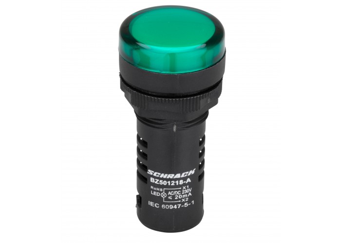Зелений LED індикатор Schrack BZ501218B 230В AC