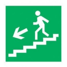 Знак «Напрямок до виходу сходами вниз»