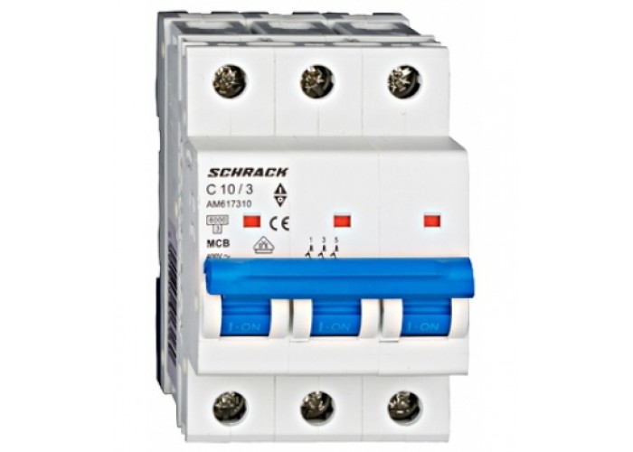 Автомат захисту мережі 10А 3P 6кА, Schrack Technik