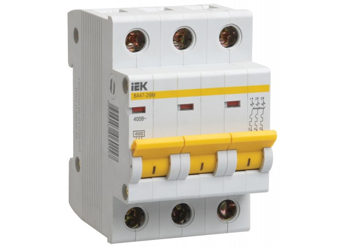 Автомат защиты сети IEK ВА47-29М 3п B 4А