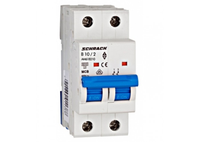 Автоматичний вимикач 10А 2P 6ка х-ка B, Schrack