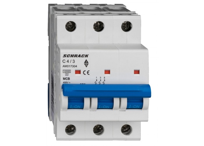 Автоматичний вимикач Schrack AM017304 10кА 4А 3P C
