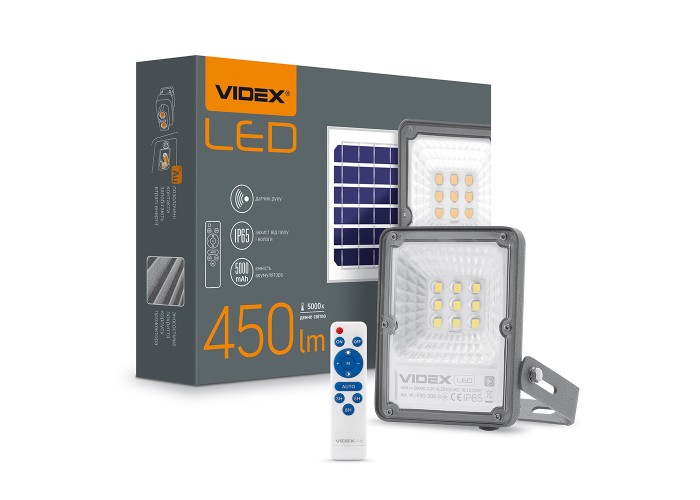 Автономний сенсорний LED прожектор Videx 10Вт 5000K (VL-FSO-205-S)