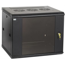 Чорна серверна шафа 19" ITK LWR5-09U66-GF LINEA W 9U 600x600мм