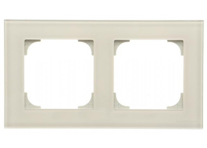 Двомісна рамка ABB Sky 2CLA857200A3001 8572 CB (біле скло)