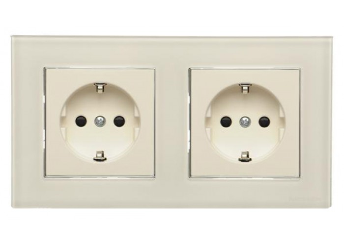 Двомісна рамка ABB Sky 2CLA857200A3001 8572 CB (біле скло)
