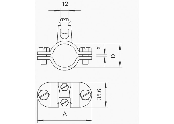 Хомут заземлення OBO Bettermann (5052130) 1 1/4 в оц FT (40-60 мкм)